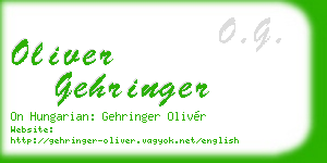 oliver gehringer business card
