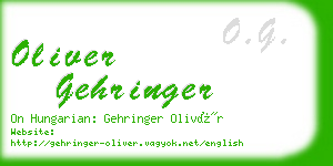 oliver gehringer business card